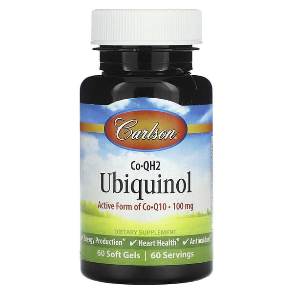 Carlson, Co-QH2 Ubiquinol, 100 mg, 60 Soft Gels