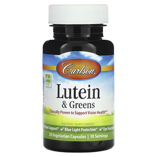 Carlson, Lutéine et légumes verts, 30 capsules végétariennes