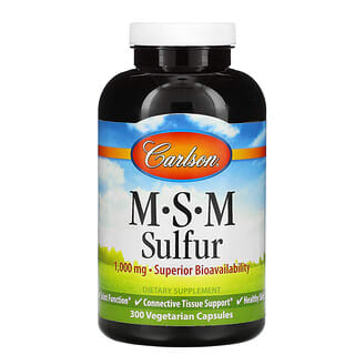 Carlson Labs, MSM Sulfur, 1000 mg, 300 cápsulas vegetarianas