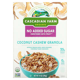 Cascadian Farm, Органическая гранола, кокос и кешью, 396 г (14 унций)