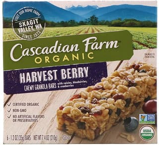 Cascadian Farm, Organic, Chewy Granola Bars, Harvest Berry, 6 Bars, 1.2 oz (35 g) Each