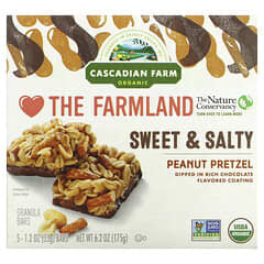 Cascadian Farm, Orgânicas, Barras Consistentes de Granola, Doce & Salgada, Pretzel de Amendoim, 5 Barras, 1.2 oz (35 g) Cada