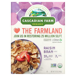 Cascadian Farm, Органические хлопья с отрубями с изюмом, 340 г (12 унций)