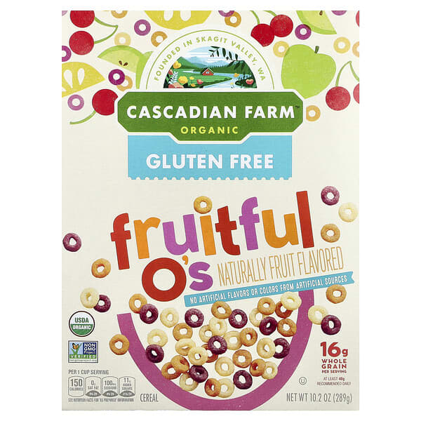Cascadian Farm, ซีเรียล Fruitful O's ออร์แกนิก ขนาด 10.2 ออนซ์ (289 ก.)
