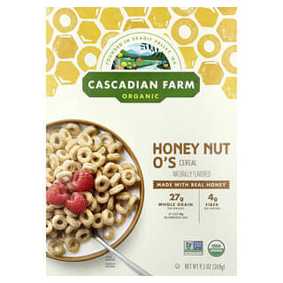 Cascadian Farm, Organic Honey Nut O's Cereal, 9.5 oz (269 g)