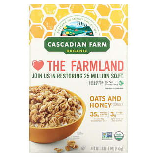 Cascadian Farm, 有機格蘭諾拉麥片，燕麥和蜂蜜，16 盎司（453 克）