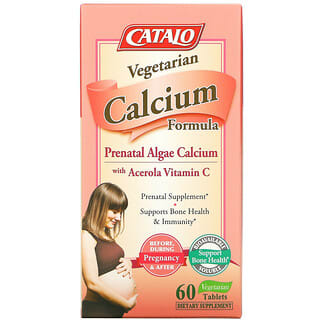 Catalo Naturals‏, Vegetarian Calcium Formula, Prenatal Algae Calcium, 60 Vegetarian Tablets