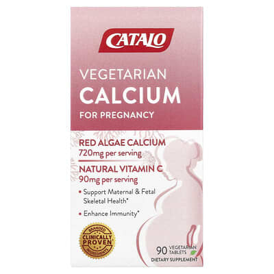 CATALO, Vegetarian Calcium Tablets for Pregnancy, 90 Tablets