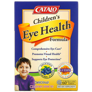 Catalo Naturals, Fórmula para la salud de los ojos para niños, Arándano azul, 60 comprimidos masticables