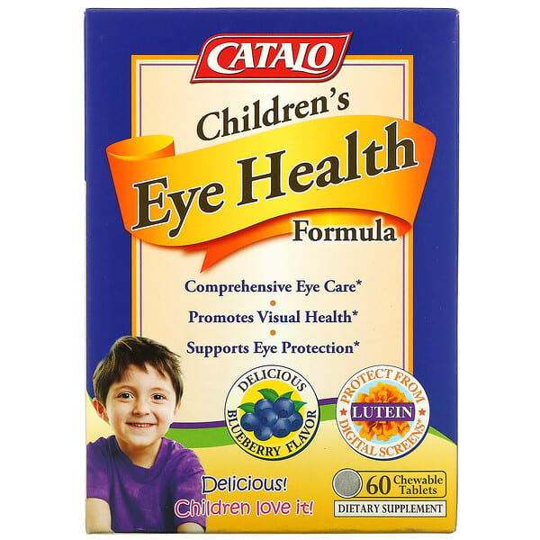 Catalo Naturals, Children's Eye Health Formula, Blueberry, 60 Chewable Tablets
