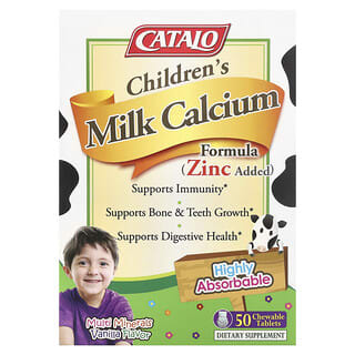 CATALO, Children's Milk Calcium Formula, Zinc, 50 Chewable Tablets