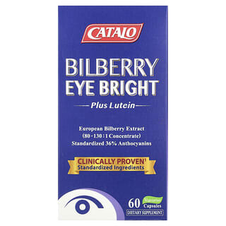 CATALO, Mirtilo Europeu Eye Bright mais Luteína, 60 Cápsulas Vegetarianas