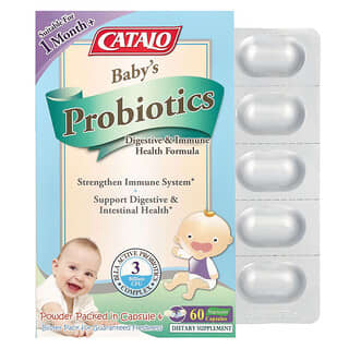 Catalo Naturals, 영유아용 프로바이오틱, 소화기 및 면역 건강 포뮬라, 생후 1개월 이상, 30억CFU, 베지 캡슐 60정