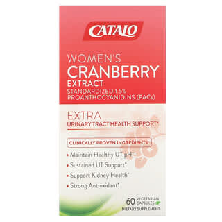 Catalo Naturals, Extrait de canneberge pour femmes, 60 capsules végétariennes