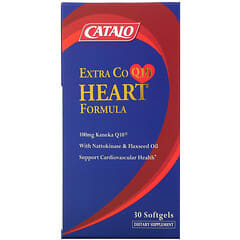 Catalo Naturals, Fórmula Extra de CoQ10 para o Coração com Nattoquinase e Óleo de Linhaça, 30 Cápsulas Softgel