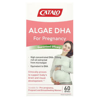 Catalo Naturals, DHA de algas para el embarazo, 60 cápsulas blandas