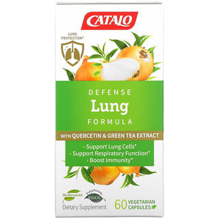 Catalo Naturals, Fórmula para la defensa de los pulmones con quercetina y extracto de té verde, 60 cápsulas vegetales