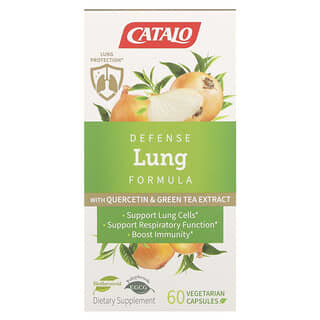 Catalo Naturals, Fórmula para la defensa de los pulmones con quercetina y extracto de té verde, 60 cápsulas vegetales