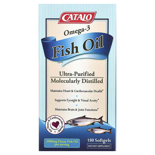 CATALO, Omega-3 鱼油，2,000 毫克，180 粒软凝胶（每份 1,000 毫克）