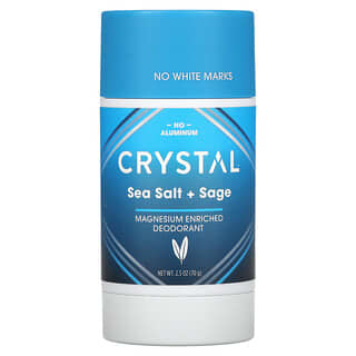 Crystal Body Deodorant, Обогащенный магнием дезодорант, морская соль + шалфей, 70 г (2,5 унции)