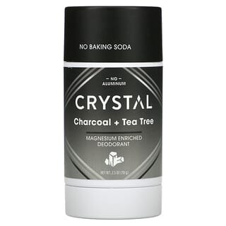 Crystal Body Deodorant, Desodorante enriquecido con magnesio, Carbón vegetal y árbol del té, 70 g (2,5 oz)