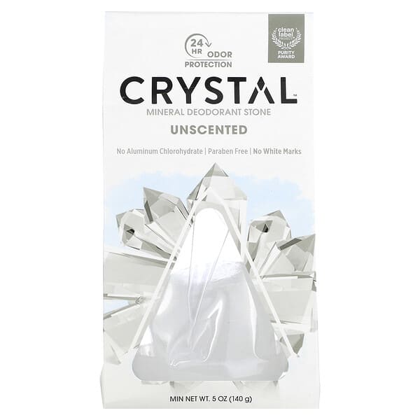 Crystal, ミネラルデオドラントストーン、無香料、140g（5オンス）
