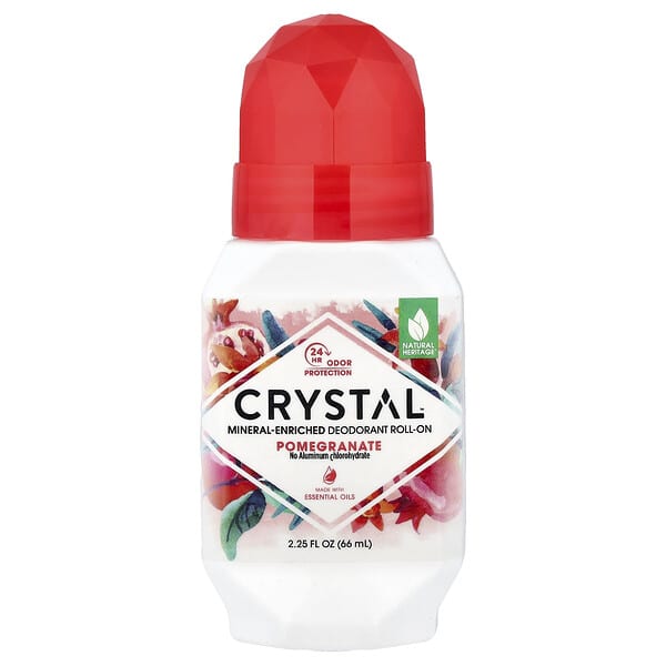 CRYSTAL, 天然淨味滾珠，石榴，2.25 液體盎司（66 毫升）