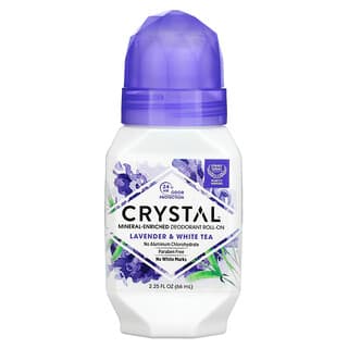 Crystal Body Deodorant, 천연 데오드란트 롤-온, 라벤더 & 화이트 티, 2.25 fl oz(66 ml)