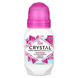 CRYSTAL, Desodorante Roll-on Enriquecido com Minerais, Sem Perfume, 66 ml (2,25 fl oz)