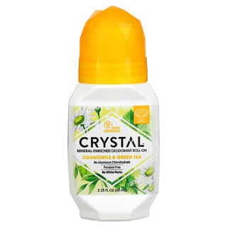 Crystal Body Deodorant, Desodorante Natural Roll On, Camomila e Chá Verde, 66 ml (2,25 fl oz)