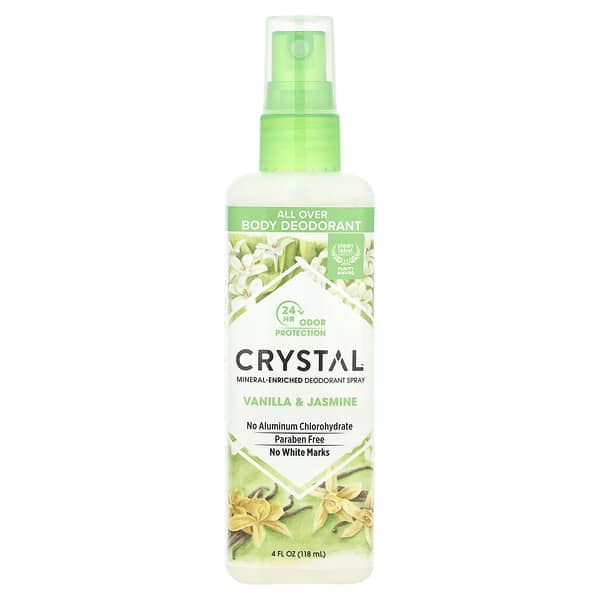 CRYSTAL, 미네랄 데오드란트 스프레이, 바닐라 자스민, 118ml(4fl oz)