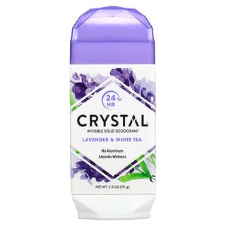 Crystal Body Deodorant, ナチュラルデオドラント、ラベンダー & ホワイトティー、2.5オンス (70 g)