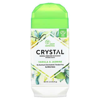 Crystal Body Deodorant, обогащенный минералами дезодорант, невидимый, твердый, ваниль и жасмин, 70 г (2,5 унции)