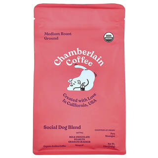 Chamberlain Coffee, 소셜 도그 블렌드, 분쇄 커피, 미디엄 로스트, 340g(12oz)