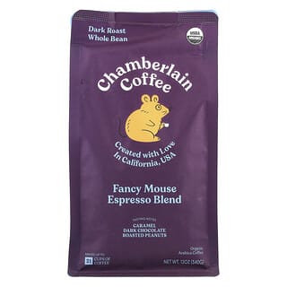 Chamberlain Coffee, Fancy Mouse Espresso Blend, Whole Bean, Dark Roast, 12 oz (340 g)