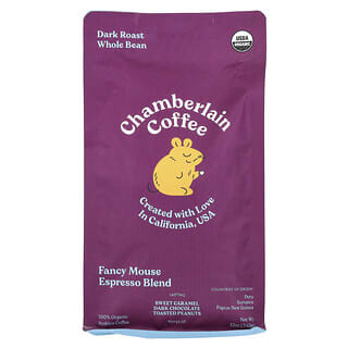 Chamberlain Coffee‏, مزيج إسبريسو فانسى بالماوس ، حبوب كاملة ، تحميص داكن ، 12 أونصة (340 جم)