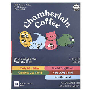 Chamberlain Coffee, Variety Box, 10 Single Serve Bags, 5 oz (142 g)