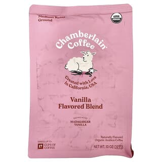 Chamberlain Coffee, Organic Arabica Coffee, Ground, Medium Roast, Vanilla, 283 g (10 oz)