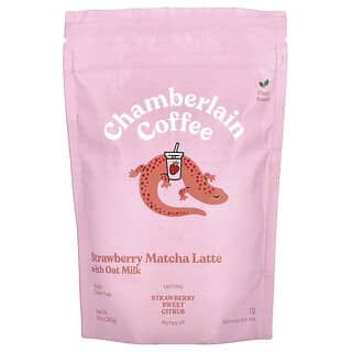 Chamberlain Coffee, Strawberry Matcha Latte with Oat Milk, 10 oz (283 g)