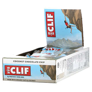 Clif Bar, Energy Bar, кокос и шоколадная крошка, 12 батончиков, 68 г (2,40 унции)