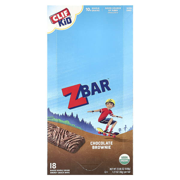 Clif Bar, Clif兒童，有機營養棒，巧克力蛋糕，18條，每條1.27盎司（36克）