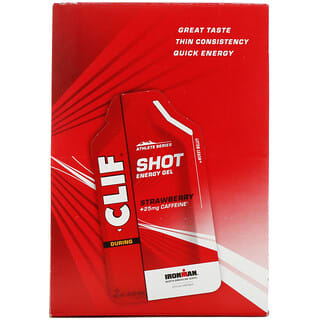 Clif Bar, Shot Energy Gel, frutilla + 25 mg de cafeína, 24  paquetes, 1,2 oz (34 g) cada uno