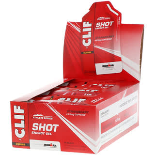 Clif Bar, Энергетический гель Shot с клубникой + 25 мг кофеина, 24 пакета весом 34 г (1,2 унции) каждый
