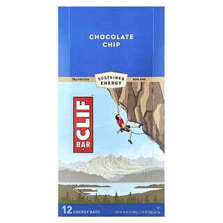 Clif Bar, Энергетический батончик с шоколадной крошкой, 12 батончиков, весом 68 г (2,40 унции) каждый