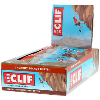 Clif Bar, Energy Bar، زبدة الفول السوداني المقرمشة، 12 قطعة، 2.40 أوقية (68 غرام) لكل قطعة