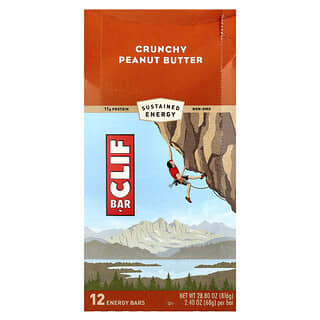 Clif Bar, Barra energética, mantequilla de maní crujiente, 12 barras, 2.40 oz (68 g) cada una