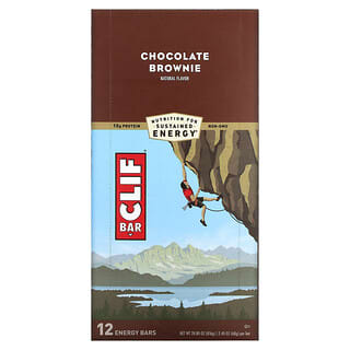Clif Bar, Barra energética, brownie de chocolate, 12 barras, 2,40 oz (68 g) cada una