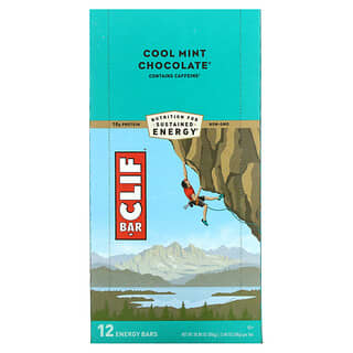 Clif Bar, Barra de Proteína, Chocolate de Menta Refrescante, 12 Barras, 2,40 oz (68 g) Cada