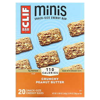 Clif Bar, Minis, Snack-Size Energy Bar, Crunchy Peanut Butter, 20 Bars, 0.99 oz (28 g) Each