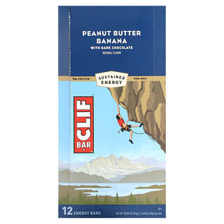Clif Bar, Energy Bar, Peanut Butter Banana with Dark Chocolate, 12 Bars, 2.40 oz (68 g) Each